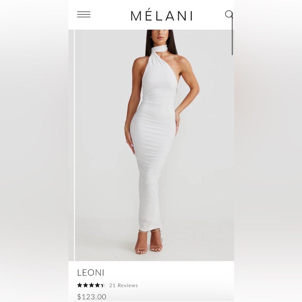 Melani the label - Leoni - backless dress - white - wedding